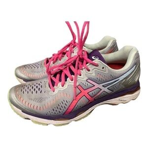 ASICS Gel Kayano 23 Running Shoes Gray Pink Stability Sneakers Women’s 9